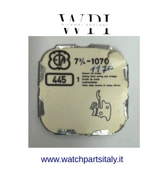 ETA 7 3/4-1070 Copribascula / Setting Lever Spring Ref. 445
