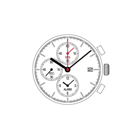 HATTORI ym62  movement  Seiko 7T62a Shiojiri TMI watch Japan - CHRONO alarm