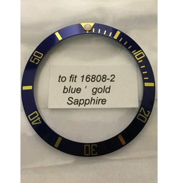 FIT ROLEX SUBMARINER 16813 16808 16613 INSERTO GHIERA BLU aftermarket